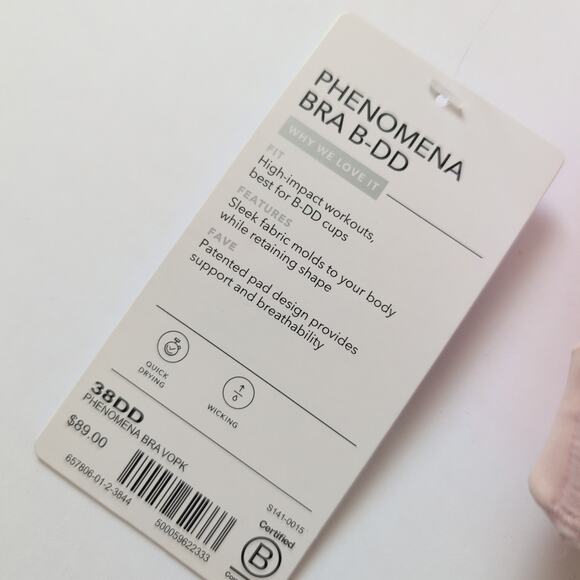 NWT Athleta Phenomena Bra 38DD - Fits B-DD Cups High Impact Pink Supportive $89 - Picture 2 of 6